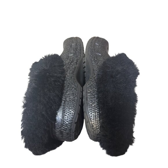 Womens Faux Fur Lined Crocs Clogs Size 7 Black - Picture 6 of 6